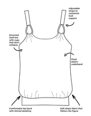 Red Loop Strap Blouson Tankini with Cargo Short