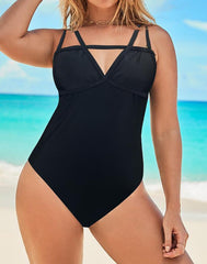 Black Cut One Piece Swimsuit