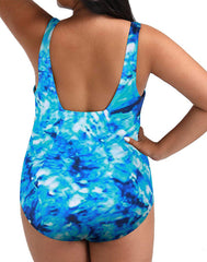 Summervivi - Tie dye Xtra Life Shock Square Neck One Piece Swimsuit