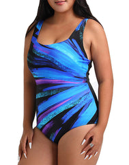 Chlorine Resistant Xtra Life Shock Square Neck One Piece Swimsuit