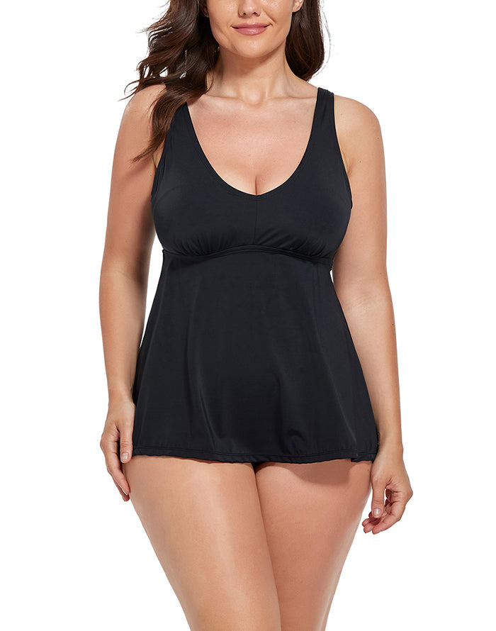 Black Flowy Tankini Set