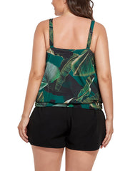 Loop Strap Blouson Tankini with Cargo Short