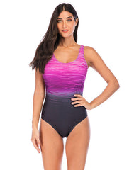 Gradient One Piece Swimsuit Purple Sexy Swimsuit