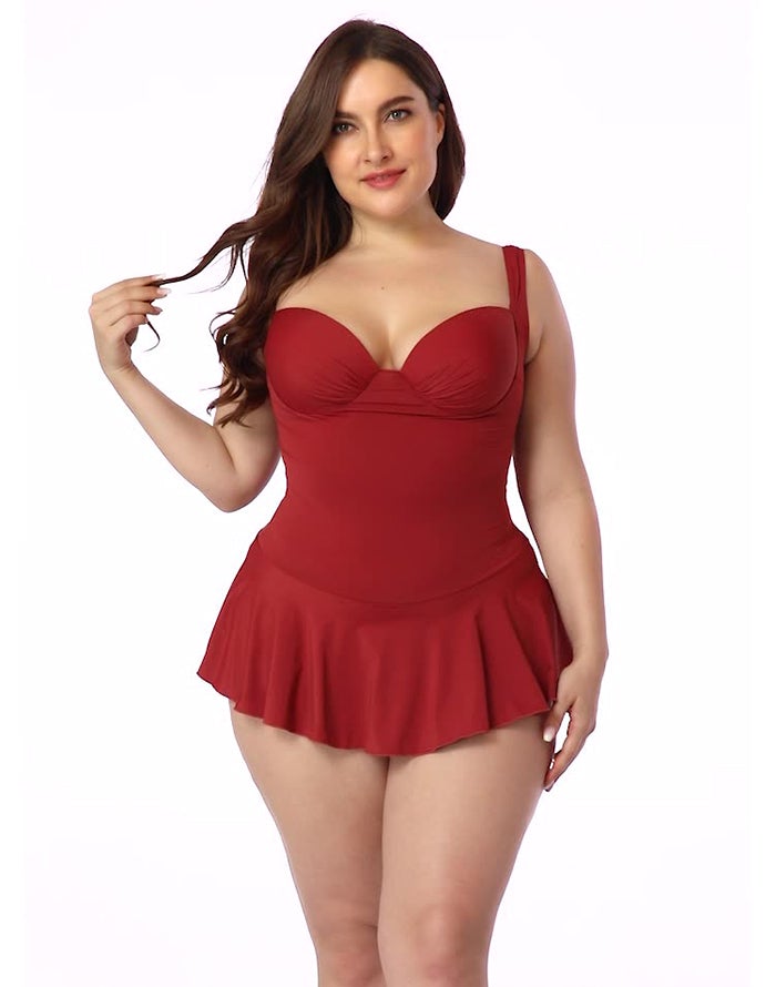 Summervivi-New Sweetheart Neckline Underwire One-Piece Swimsuit