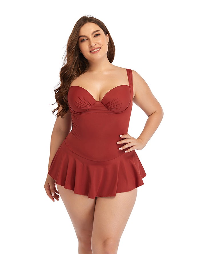 Summervivi-New Sweetheart Neckline Underwire One-Piece Swimsuit