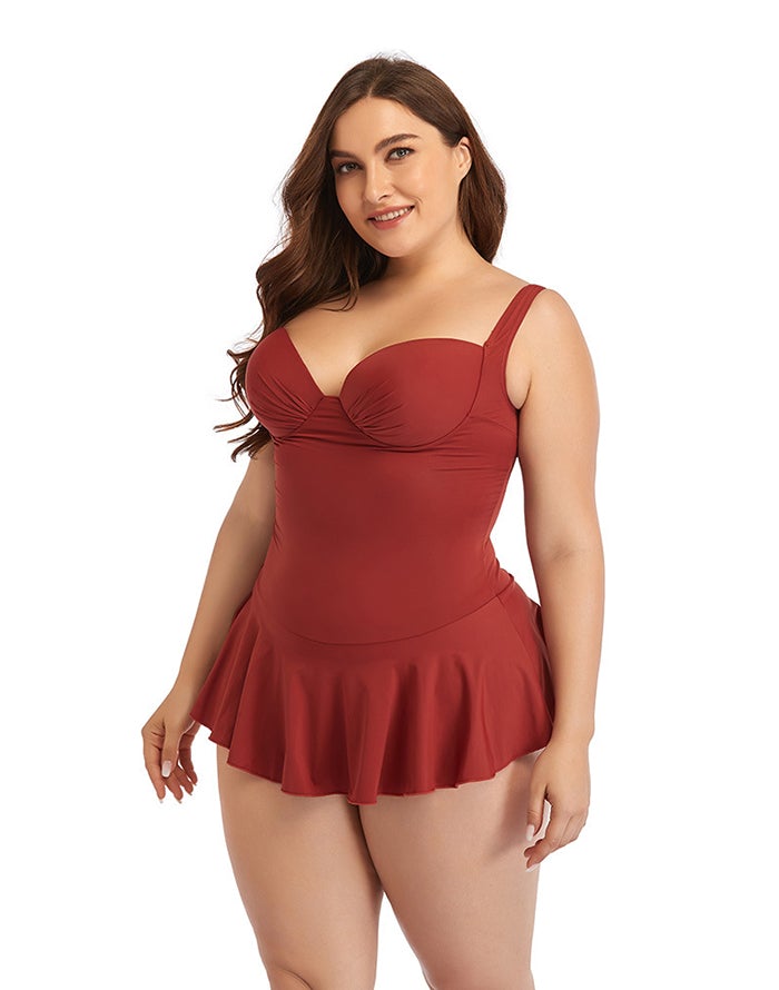 Summervivi-New Sweetheart Neckline Underwire One-Piece Swimsuit