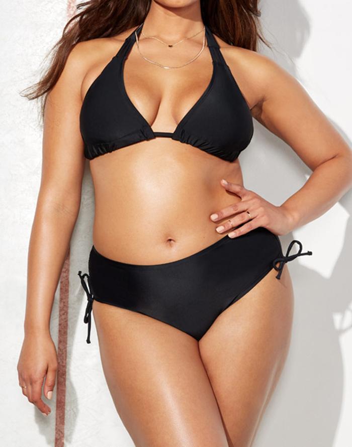 Beach Babe Black Triangle Bikini with Adjustable Brief