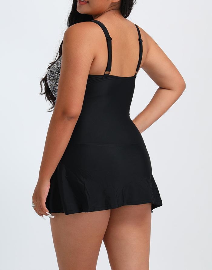 Mesh Draped One Piece Swimdress