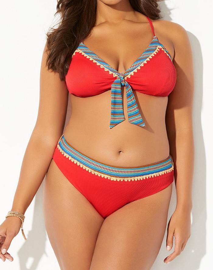 Mentor Aztec Ribbed High Waist Bikini