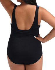 Chlorine Resistant  Xtra Life Shock Square Neck One Piece Swimsuit