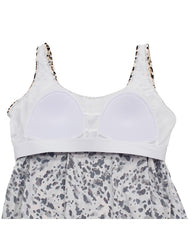 Summervivi - Spot Side Tie Blouson Tankini Set