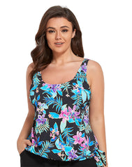 Luau Side Tie Blouson Tankini Top