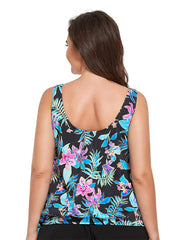 Luau Side Tie Blouson Tankini Top