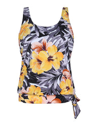 Everlasting Floral Side Tie Blouson Tankini Top