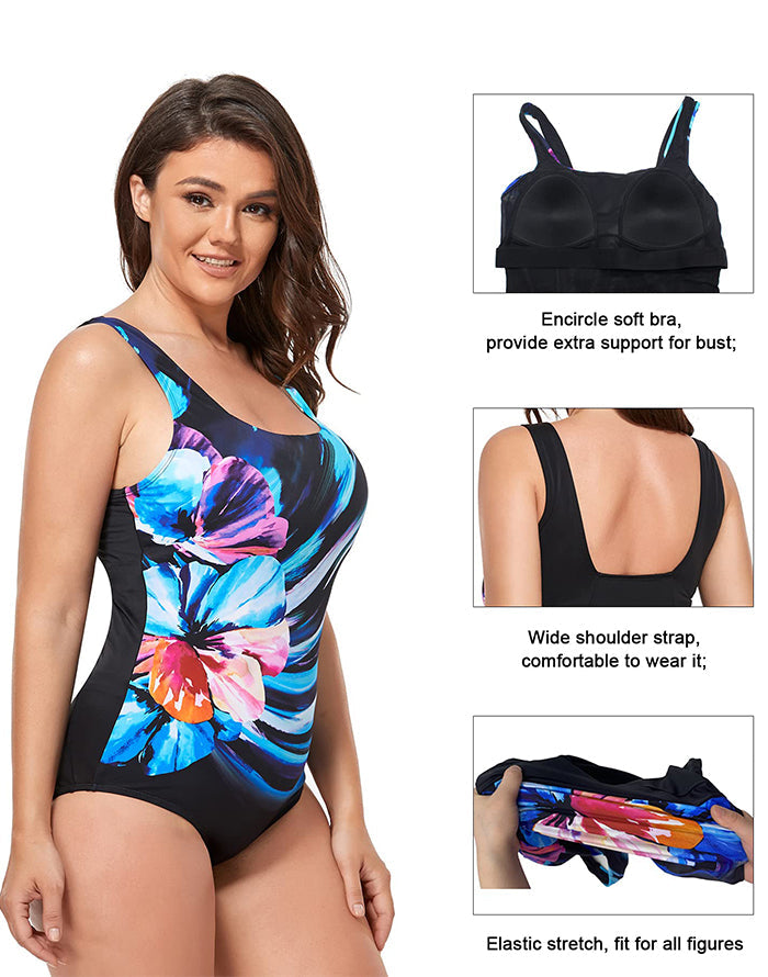 Summervivi-Tank One Piece Swimsuit