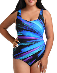 Chlorine Resistant  Xtra Life Shock Square Neck One Piece Swimsuit