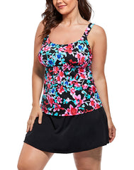 Bonita Flared Tankini With Side Slit Swim Skirt