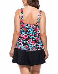 Bonita Flared Tankini With Side Slit Swim Skirt