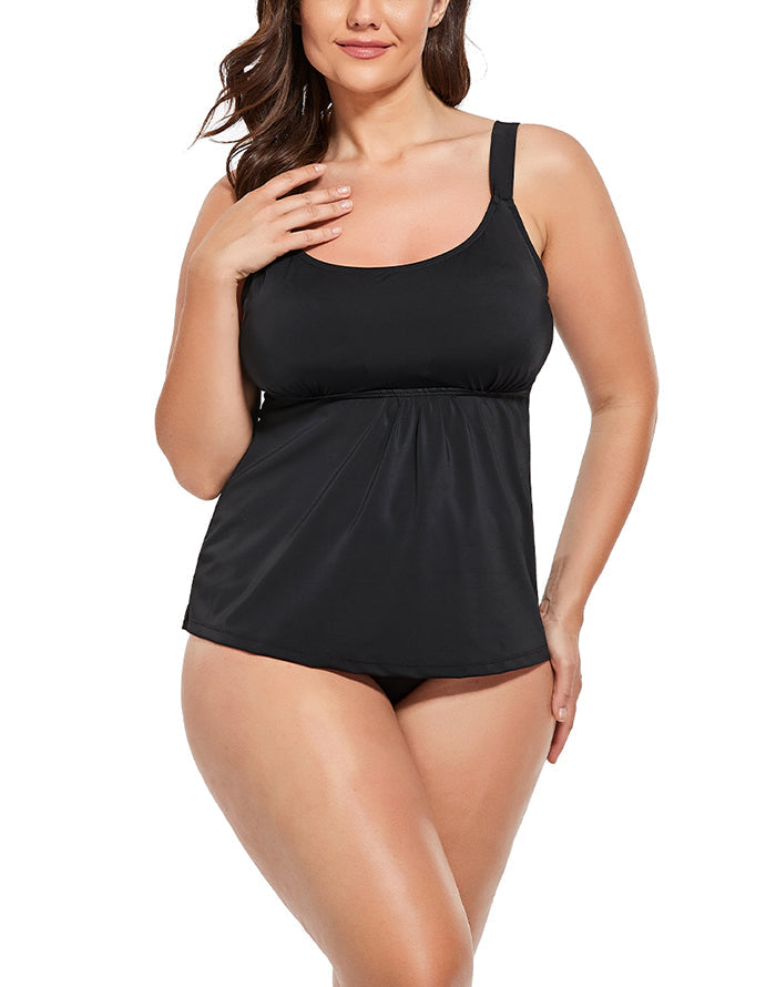 Black Flared Tankini Set