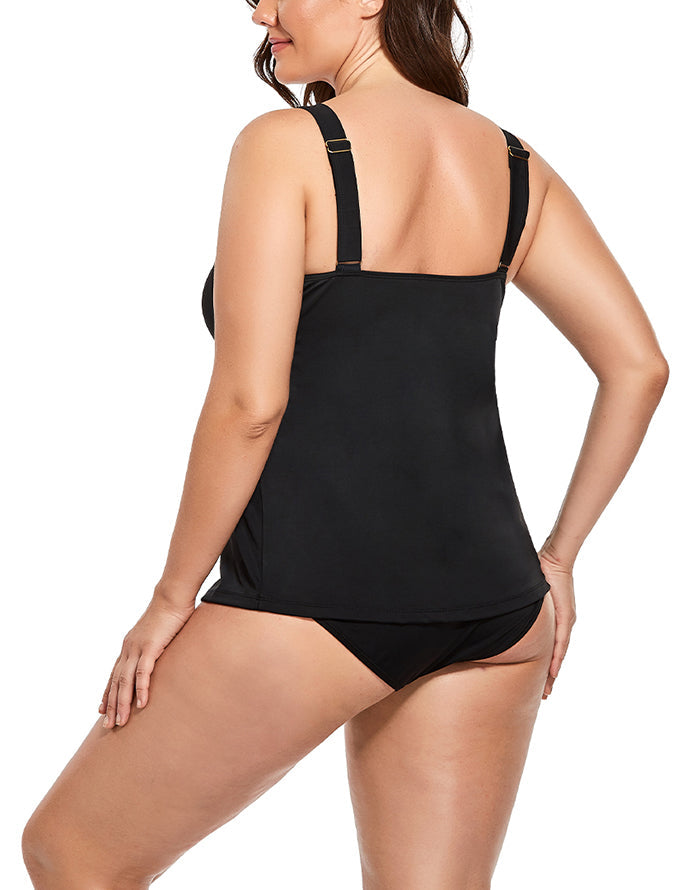 Black Flared Tankini Set