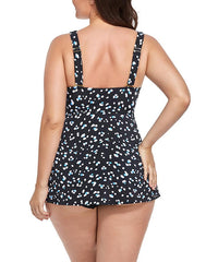 Summervivi - White Dots V-Neck Twist Tankini Set