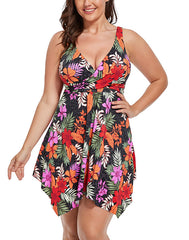 Two Piece Multi Floral Handkerchief Swimdress