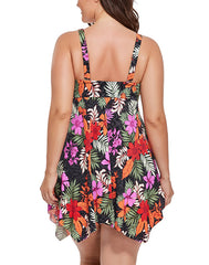 Two Piece Multi Floral Handkerchief Swimdress