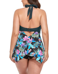 Luau Bow Handkerchief Halter Tankini Set