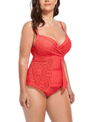 Grenadine Faux Flyaway Underwire Tankini Set