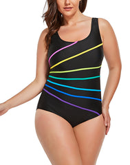 Summervivi - Multi Colorblock Fan Tank Swimsuit