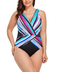 Summervivi - Rainbow Bay Surplice One Piece Swimsuit