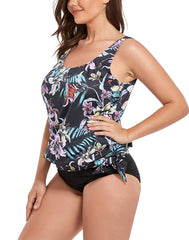 Lilium Side Tie Blouson Tankini Set