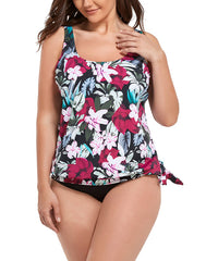 Derby Side Tie Blouson Tankini Top