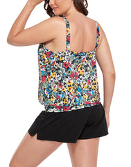 Loop Strap Blouson Tankini with Cargo Short