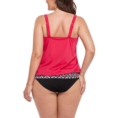 Summervivi - Red Loop Strap Blouson Tankini Set