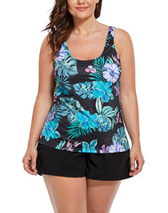 Summervivi Green Tropical Classic Tankini With Cargo Short